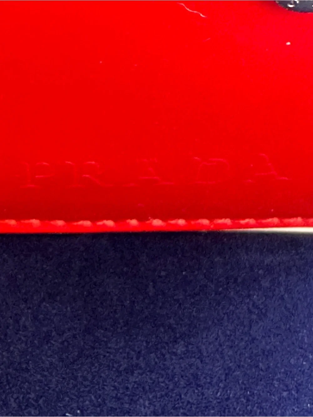 Prada Red Leather Card Holder with Cream Trim